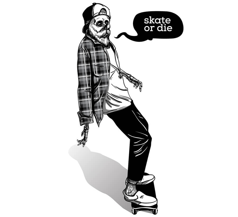 Pourquoi des motifs de crâne sur skateboard